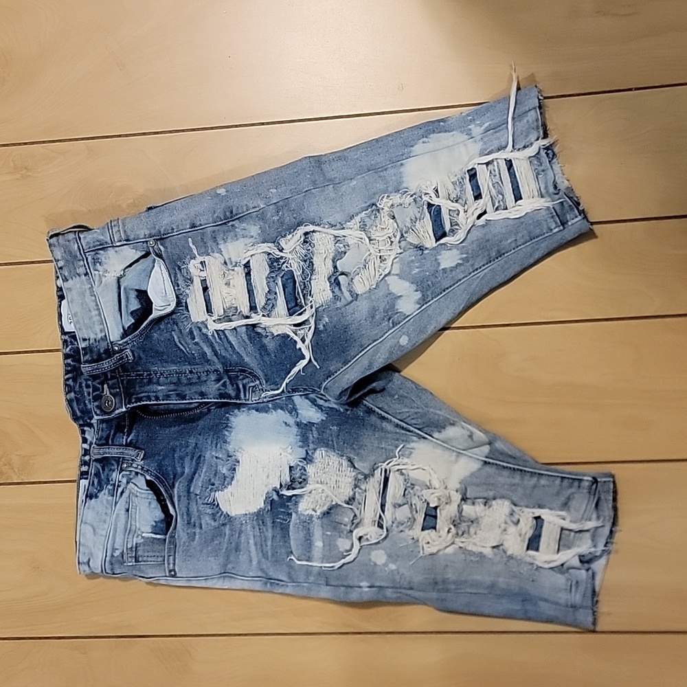 mens sz 30/32 smoke rise denim co distressed jean shorts
